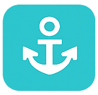 White anchor icon on a teal rounded-square background (app/icon style).