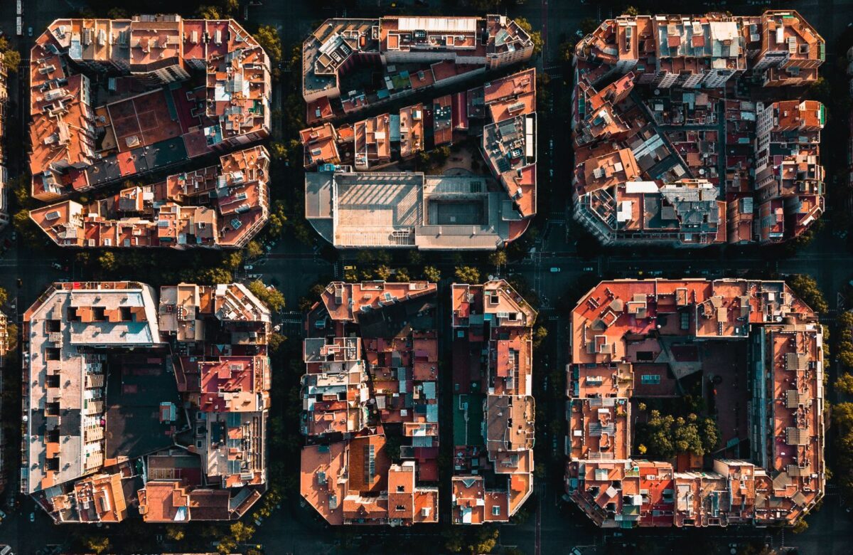 Aerial view of a plotted development layout — Lords of the Lands
