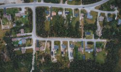 Aerial view of gated community streets — Lords of the Lands
