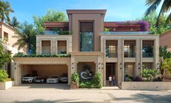 Modern villa exterior with landscaped garden — Lords of the Lands